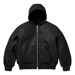 Supreme FW25 x Schott Shearling Hooded Work Jacket 'Black' SUP-FW25-051-BLK