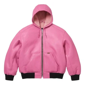 Supreme FW25 x Schott Shearling Hooded Work Jacket 'Pink' SUP-FW25-051-PNK