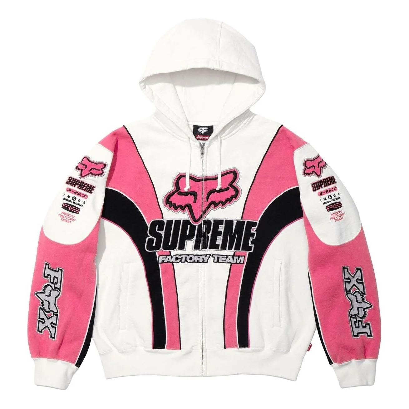 Supreme x Fox Racing Zip Up Hooded Sweatshirt 'White' FW25SW59-WHITE