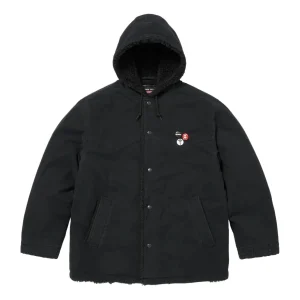 Supreme FW25 x Number (N)ine Faux Shearling Hooded Coat 'Black' FW25J49-BLACK