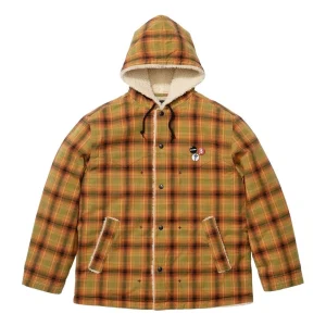 Supreme FW25 x Number (N)ine Faux Shearling Hooded Coat 'Plaid' FW25J49-PLAID