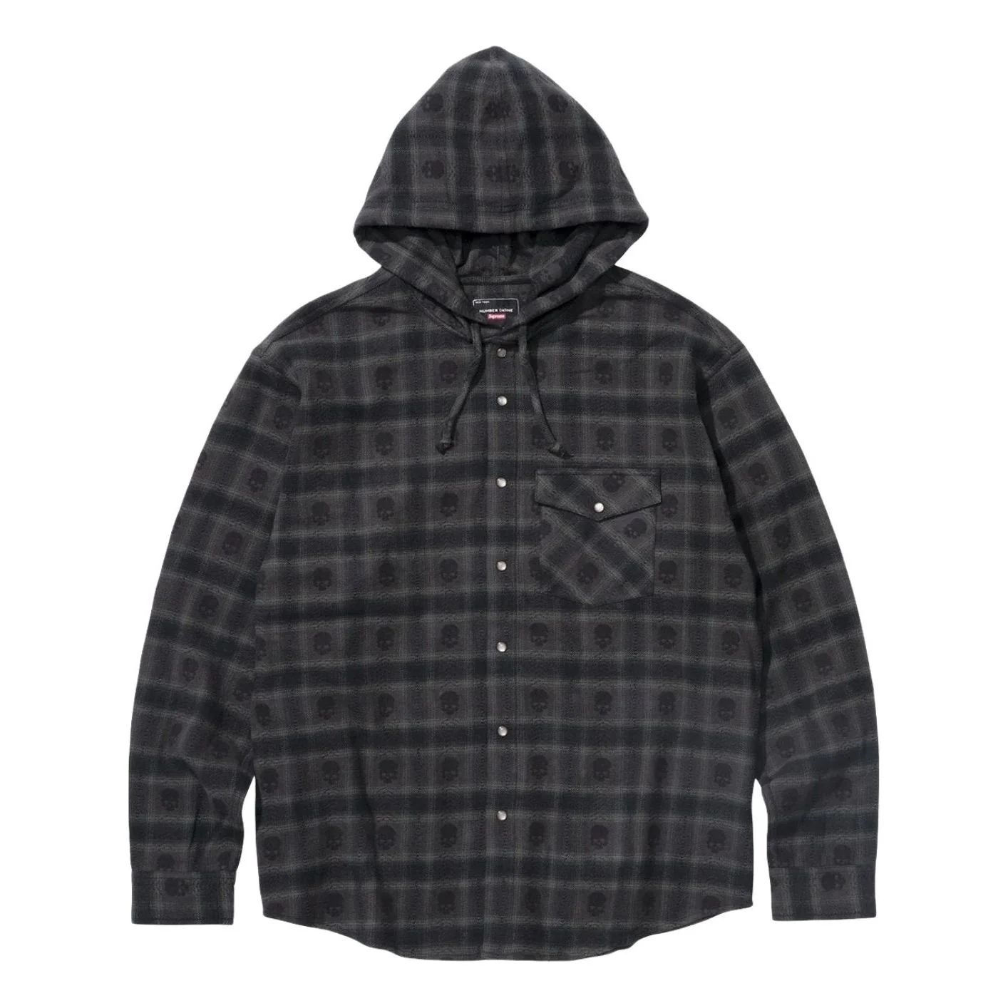 Supreme FW25 x Number (N)ine Hooded Flannel Shirt 'Black' FW25S22-BLACK