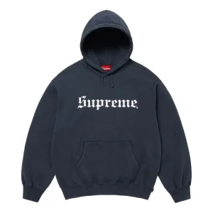 Supreme FW25 Washed Old English Hooded Sweatshirt 'Navy' SUP-FW25-107-NA