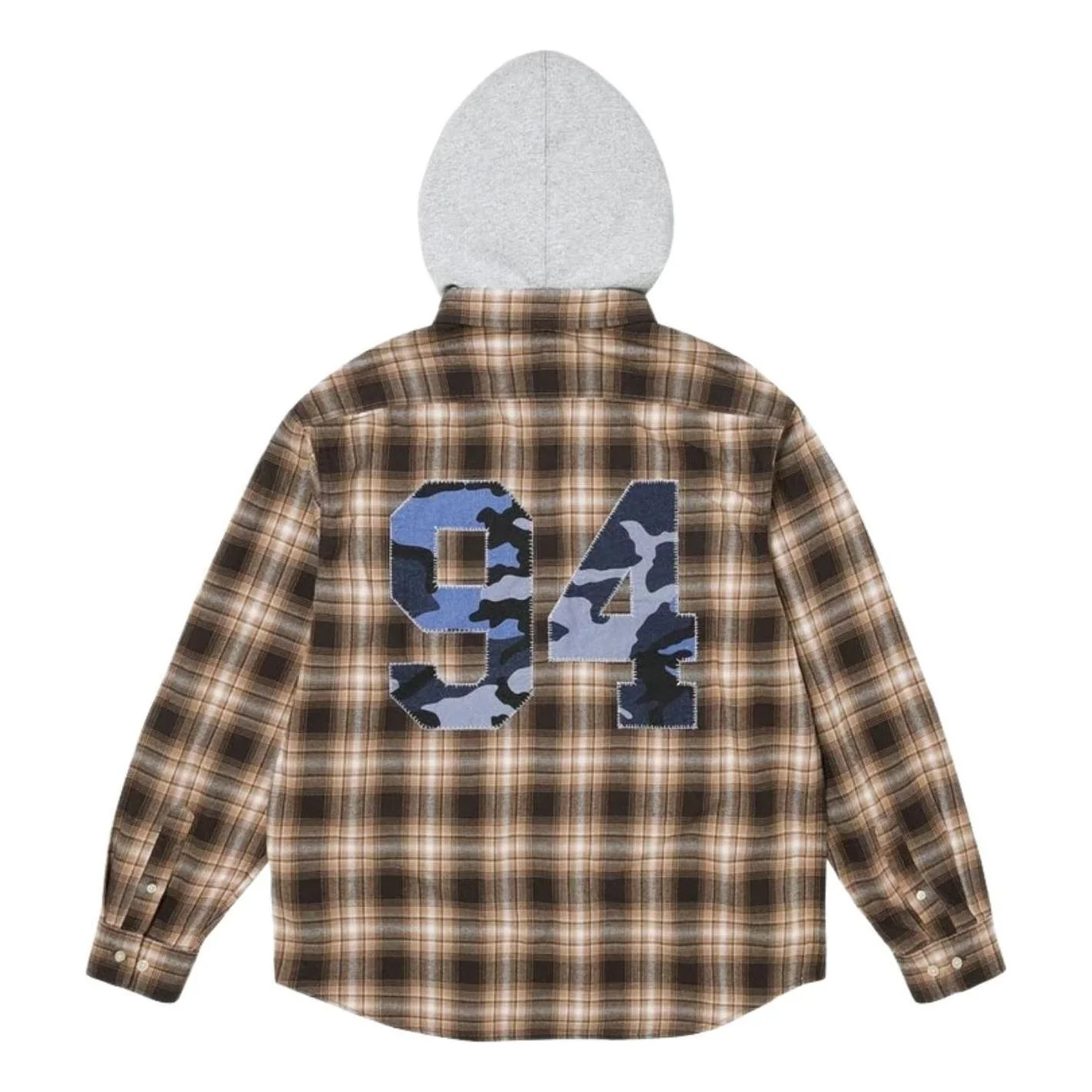 Supreme FW26 Appliqué Hooded Flannel Shirt 'Brown' SUP-FW26-022-BRN