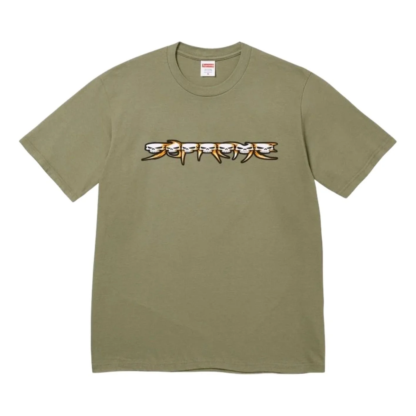 Supreme FW26 Skulls Spellout T-Shirt 'Light Olive' SUP-FW26-004-OLV