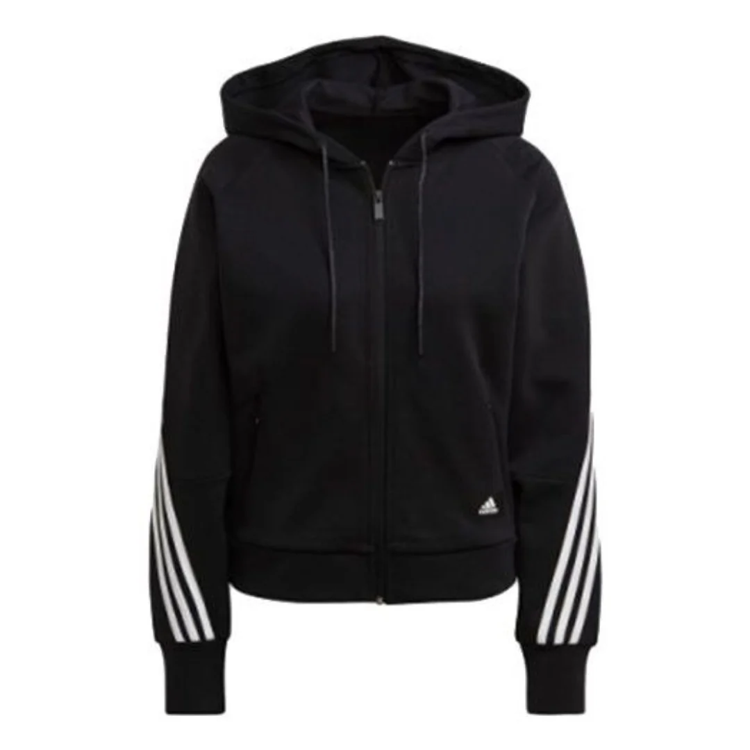 (WMNS) adidas Sportswear Wrapped 3-Stripes Full-Zip Hoodie Asia Sizing 'Black White' GL0339