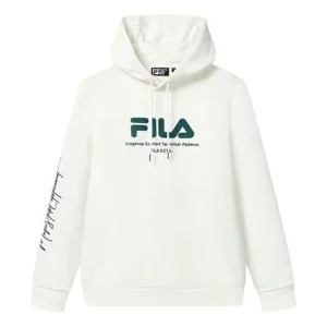 FILA Logo Graphic Hoodie 'White Green' F11M319206F-WT