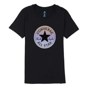 (WMNS) Converse T-Shirt Chuck Taylor All Star T-Shirt Asia Sizing 'Black White' 10018921-A01