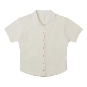 (WMNS) Converse Gradient Letter Embroidery Polo Shirt Asia Sizing 'White' 10027237-A01
