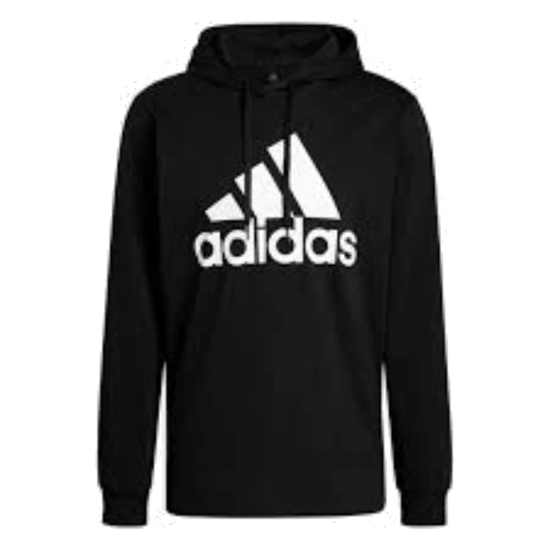 adidas Essentials Logo Hoodie Asia Sizing 'Black White' GV5281