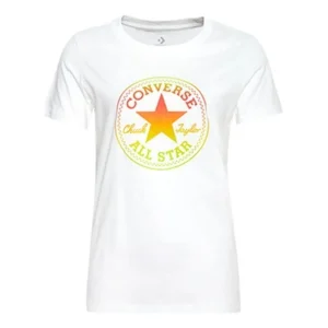 (WMNS) Converse Ombre Chuck Patch Crew T-Shirt Asia Sizing 'White Yellow' 10017088-A01