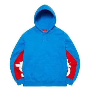 Supreme Cropped Panels Hooded Sweatshirt 'Blue Red White' SUP-SS22-868