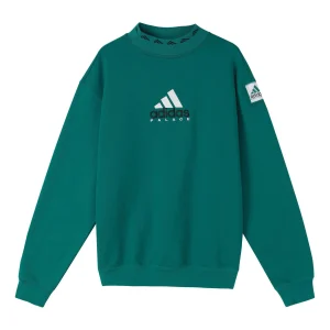 adidas x PALACE Crossover Logo Printing Round Neck Long Sleeves Green HK2135