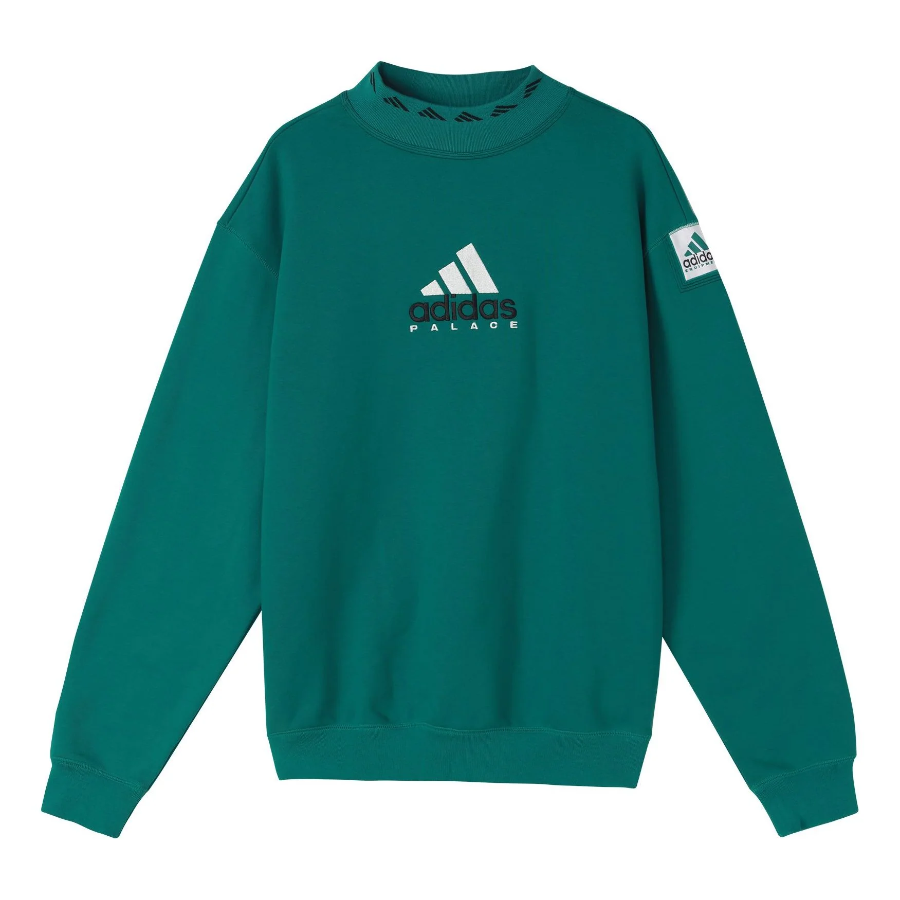 adidas x PALACE Crossover Logo Printing Round Neck Long Sleeves Green HK2135