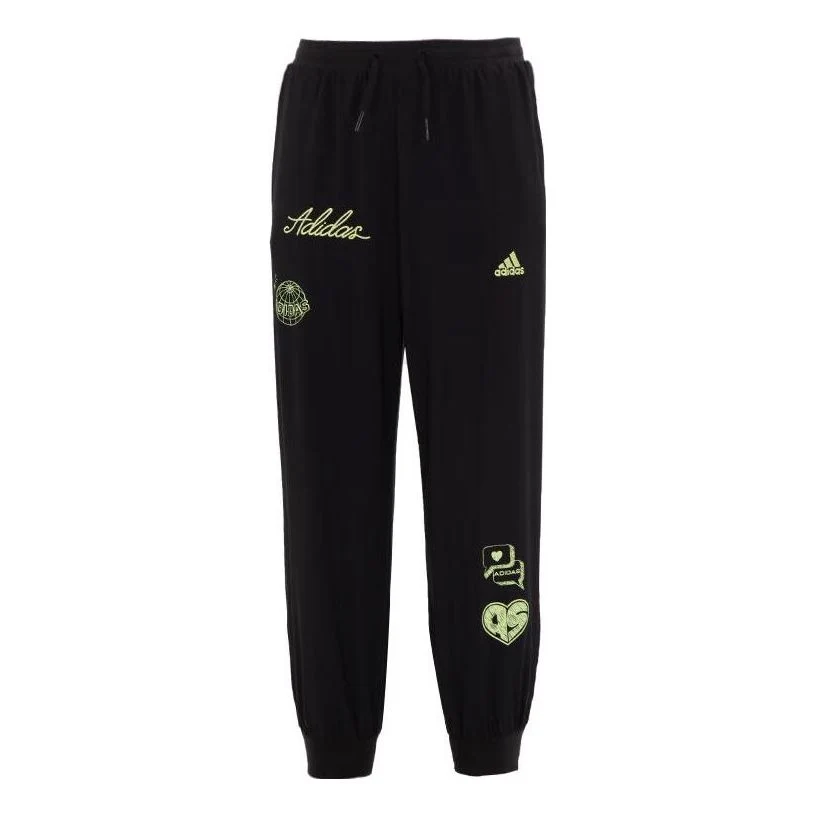 (GS) adidas Brand Love Woven Pants Asia Sizing 'Black' IA1577