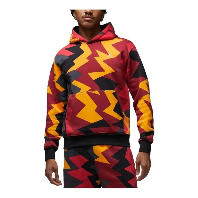 Air Jordan Flight MVP Fleece Pullover Hoodie 'Cardinal Red Black' FB7014-619