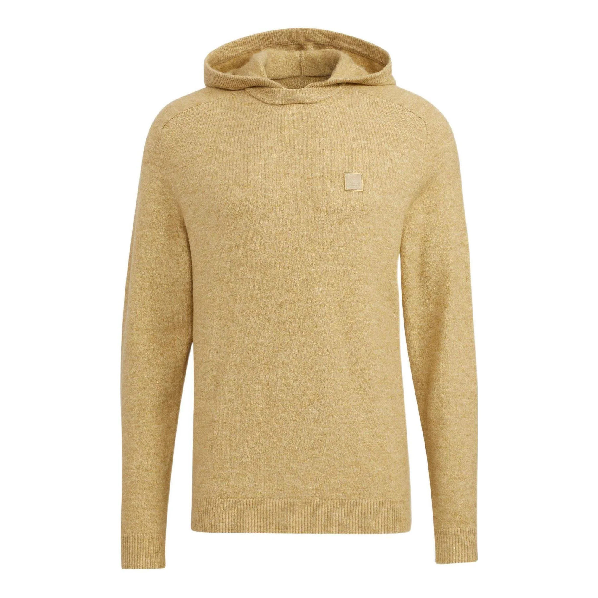 Men's adidas Gt Wool Hd Embroidered Label Logo Hooded Long Sleeves Khaki HG3263