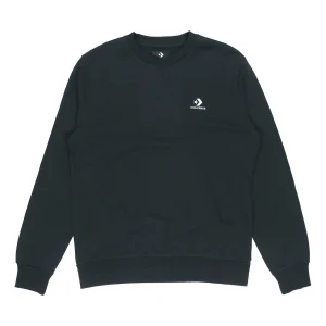 Men's Converse Casual Sports Logo Round Neck Pullover Dark Black 10020345-A01