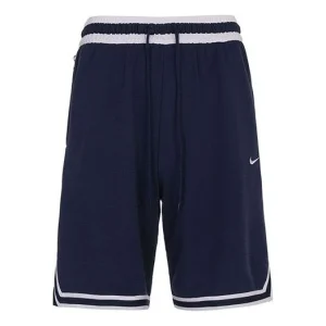 Men's Nike Dri-Fit DNA Logo Printing Stripe Drawstring Lacing Sports Shorts Deep Navy Blue DH7161-410