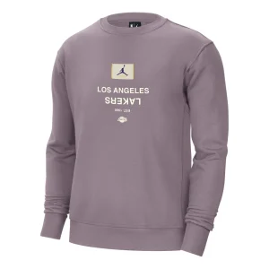 Air Jordan Los Angeles Lakers Courtside NBA Fleece Crew-Neck Sweatshirt Asia Sizing 'Purple Smoke' FV8350-524