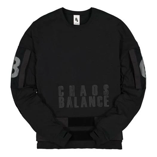 Nike Printing Splicing Sports Round Neck Pullover Black BV6476-010