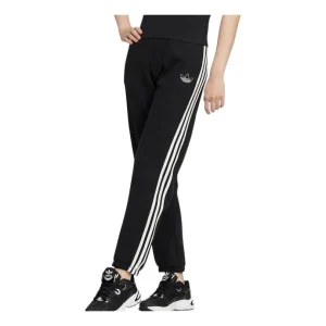 (WMNS) adidas 3-Stripes Casual Knit Track Pants Asia Sizing 'Black White' IC8125