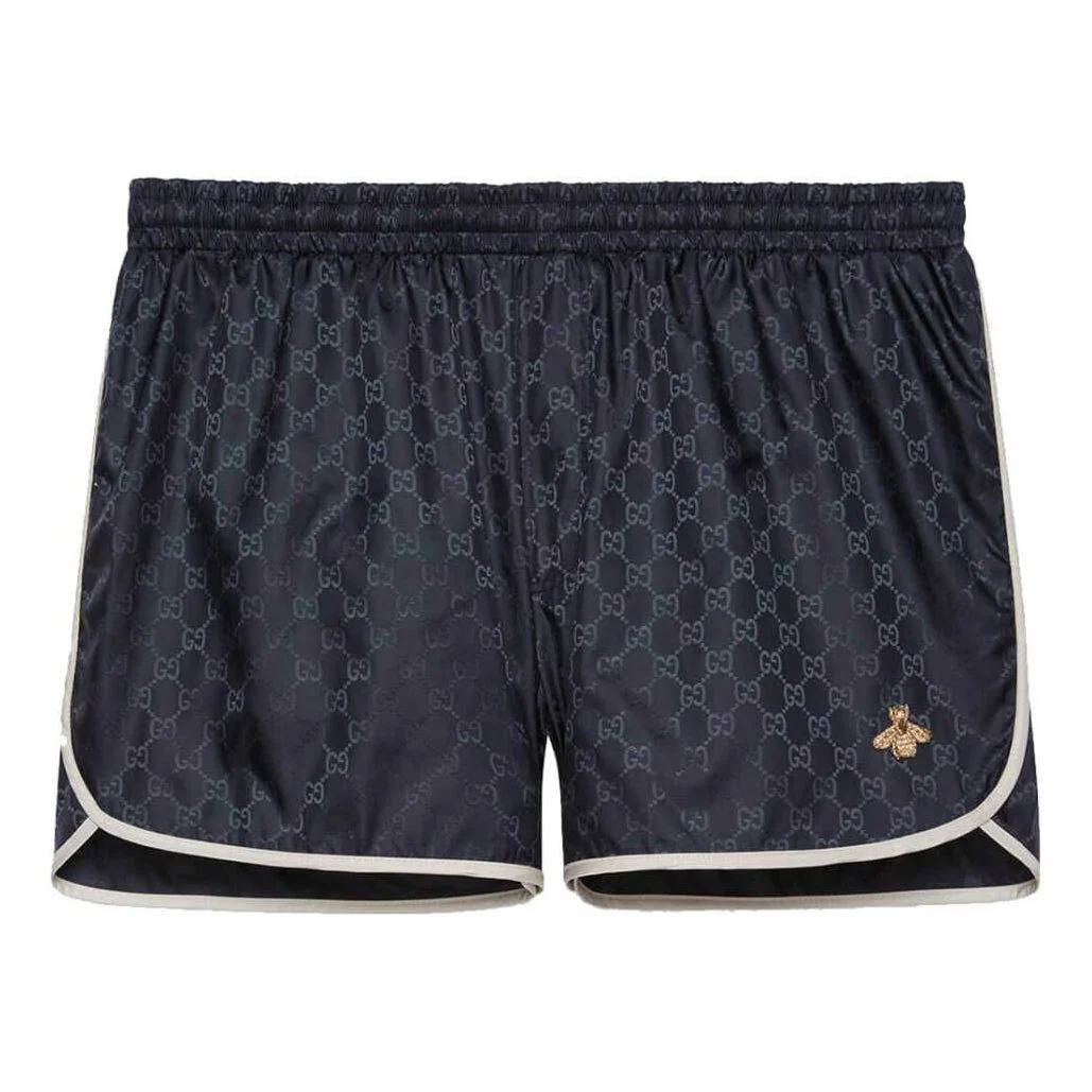 Gucci SS22 GG Nylon Swim Shorts With Bee 'Navy' 410571-XR898-4824