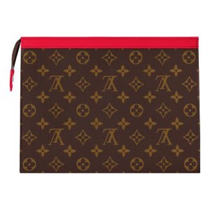 LOUIS VUITTON Pochette Voyage MM Monogram Macassar Canvas 'Red' M82857