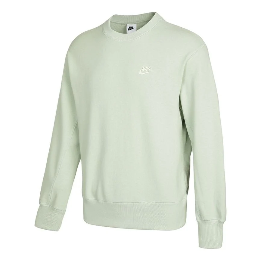 Men's Nike Sportswear Logo Casual Sports Round Neck Pullover Light Green DA0022-017