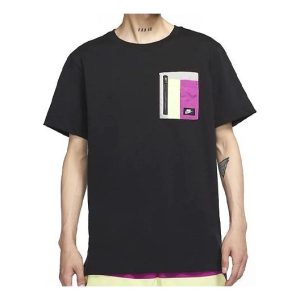 Nike Sportswear Zipper Pocket Design Short Sleeve Black CZ8671-010