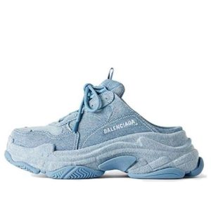(WMNS) Balenciaga Triple S Mules 'Blue' 755686W2DEN4000