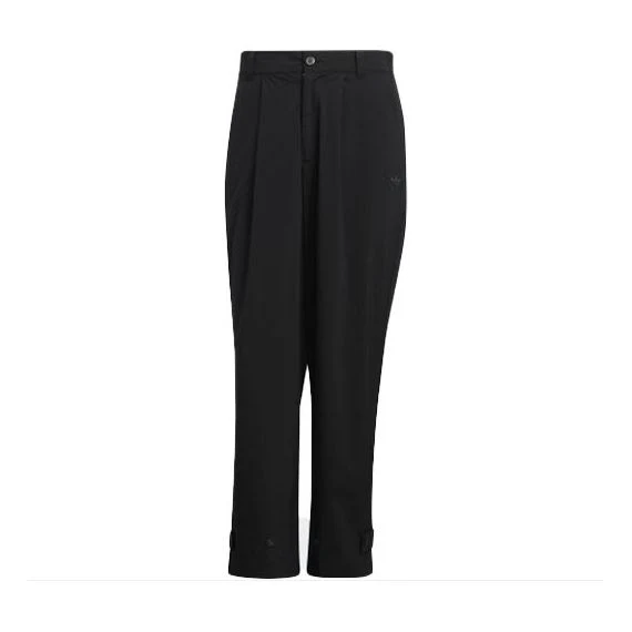 Men's adidas originals Speed Track P Solid Color Zipper Buckle Casual Pants/Trousers Black HU1235