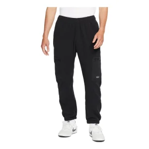 Men's Nike SB Solid Color Lacing Casual Skateboard Polar Fleece Sports Pants/Trousers/Joggers Black DA4196-010