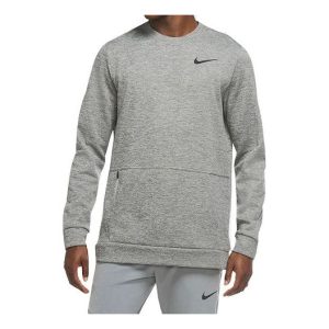 Nike Therma Training Sport Round Collar Velvet Jacket Long Sleeve Men's Grey CU7272-063