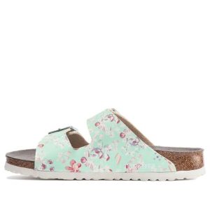 (WMNS) Birkenstock Arizona ESD Birko-Flor Narrow Fit 'Flower Field Mint' 1021400