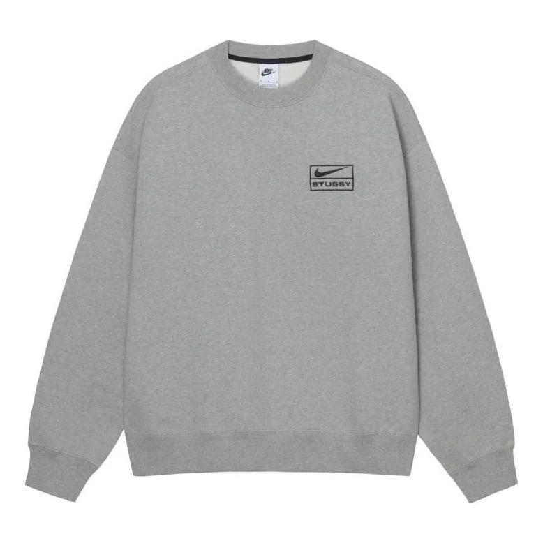 Nike x Stussy Crew Fleece Hoodies Asia Sizing 'Grey' DO9338-063