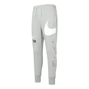 Men's Nike Large Logo Lacing Knit Bundle Feet Sports Pants/Trousers/Joggers Autumn Light Grey DD6092-063
