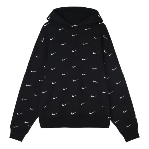 Nike All Over Swoosh Logo Hoodie 'Black' CJ8907-010