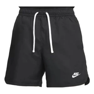 Men's Nike Sportswear Solid Color Minimalistic Lacing Sports Shorts Black DM6830-010