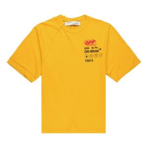 Off-White FW19 Industrial Y013 Recon Short-Sleeve Tee Men Yellow OMAA078F191850166010