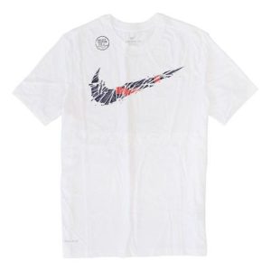 Nike DRI-FIT Big Swoosh Basketball Round Neck Short Sleeve White BQ3658-100