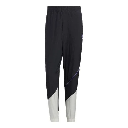 Men's adidas neo Contrasting Colors Elastic Waistband Casual Sports Pants/Trousers/Joggers Black HH7688