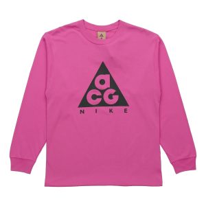 Nike As M Nrg ACG Ls Tee Black Logo Round Neck Long Sleeves Purple Red Purplered BQ7203-623