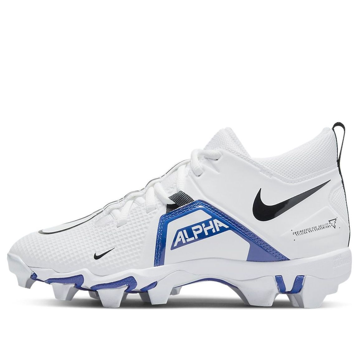 (GS) Nike Alpha Menace 3 Shark Football Cleats 'White Game Royal' CV0581-101