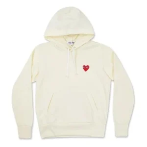COMME des GARCONS PLAY Red Heart Hoodie 'Ivory' AZ-T174-051-3