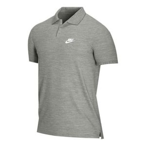 Men's Nike Lapel Short Sleeve Gray Polo Shirt CN8765-063