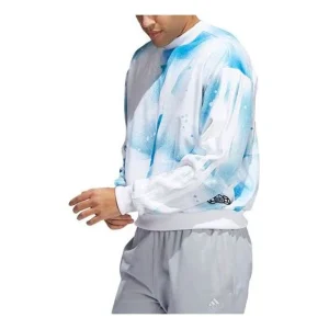 Men's adidas Trae Young Basketball Sports Printing Loose Round Neck Pullover White HF0750