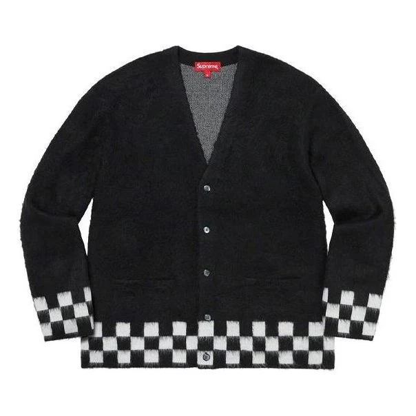 Supreme Brushed Checkerboard Cardigan 'Black White' SUP-SS21-503