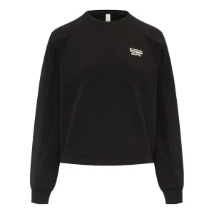 (WMNS) Reebok Round Neck Knitted Loose Casual Pullover Sweatshirt 'Black' 23FRC304WGH0