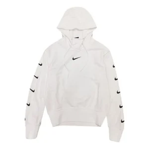 (WMNS) Nike Knit Logo Sports Hoodie 'White' CD9032-100